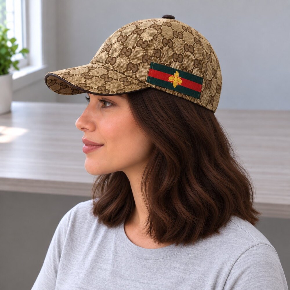 Gucci GG Cap with Bee Web Detail - Picture 3 of 6
